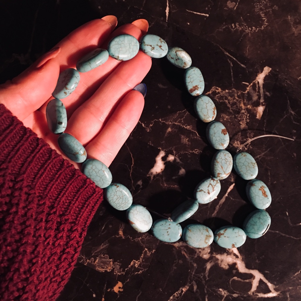 String Of Genuine Real Turquoise Stones Authentic 22$